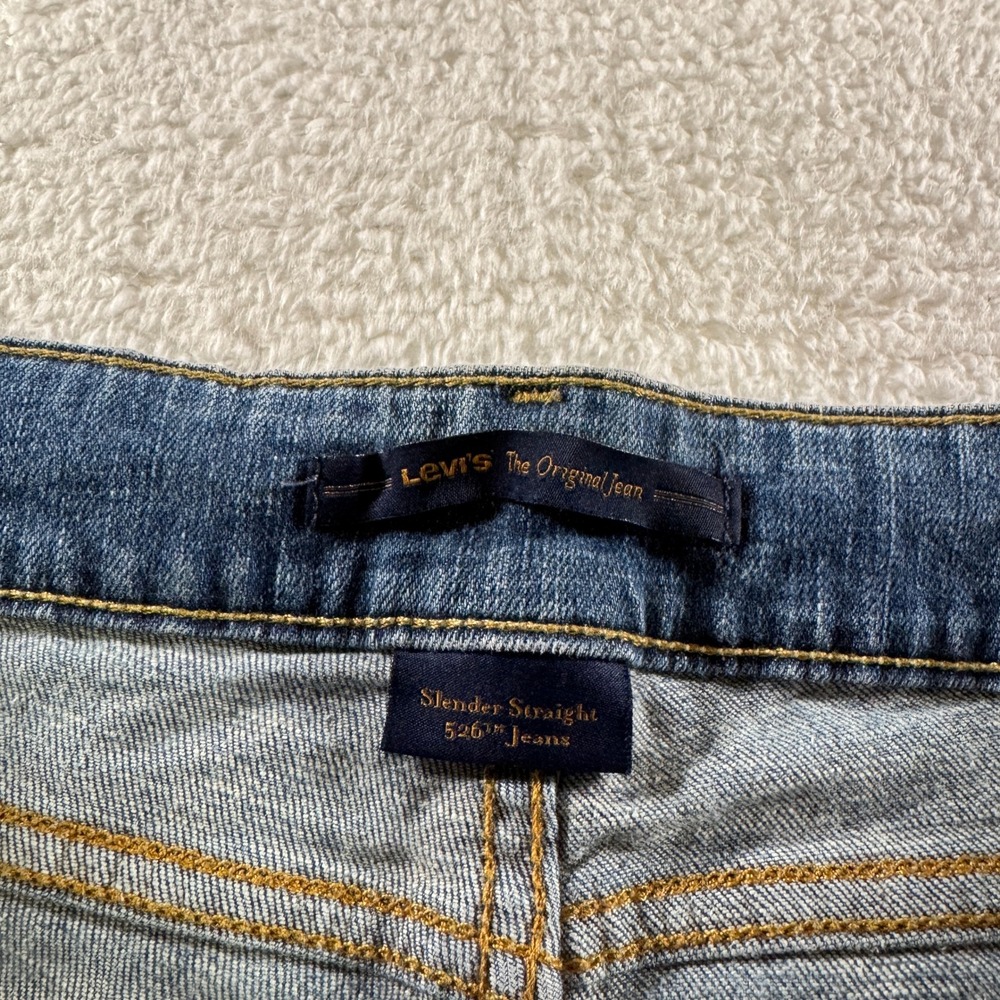 Levi's Original Slender Straight 526 Blue Denim Stretch Jeans 14 M (36x32) - Picture 5 of 11